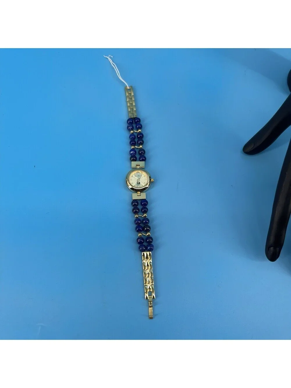 Gloria Vanderbilt Vintage Blue Lapis Bead Watch New Old Stock No Battery